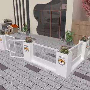 강아지 호텔 유치원 야외 울타리 펜스 휀스 메쉬 파티션 철제 낮은 담장 동물병원 테라스