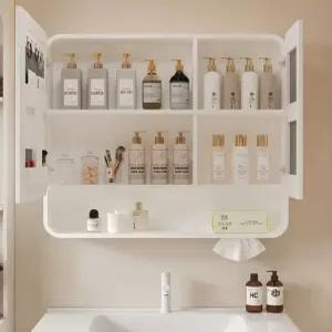 욕실 슬라이드장 화장실 상부장 캐비닛 거울 세면대 무조명 선반장 슬라이딩 모던장