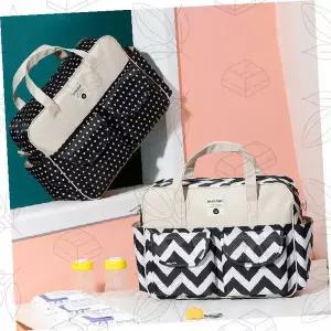 육아 외출 방수 패턴 수납 토트백 유모차 연결 버킷 스타일 이너백 겸용 출산