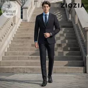 [지오지아] 울혼방 차콜그레이 정장세트 (ABE1SB1202_ABE1SP1202_DNV)
