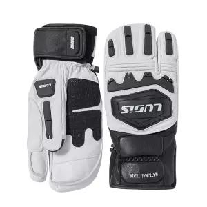 [루디스] 국가대표 LUPDUG07 화이트 알파인 스키 보드 레이싱 삼지 방한 가죽 장갑