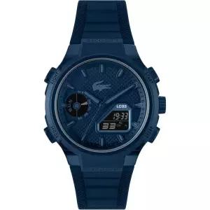 라코스테 LC33 남성 아날로그 디지털 시계 TR90 케이스 스톱워치 알람 백라이트 텍스처드 실리콘 스트랩 프