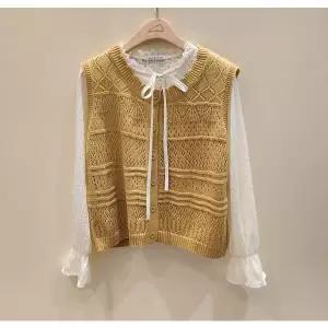 [메종블랑쉬](김해점)레이스블라우스&조끼셋트 M261JBL202K