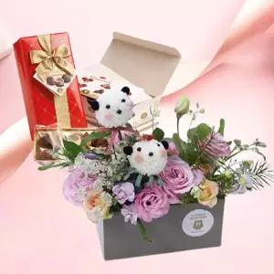 두근두근 판다+벨기에 초콜릿 생일 기념일 축하 감사 입학 발렌타인데이 화이트데이 어버이날 스승의날