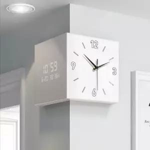 특이한 코너 양면 거실 모서리 벽시계 전자시계 인테리어 무소음 선물