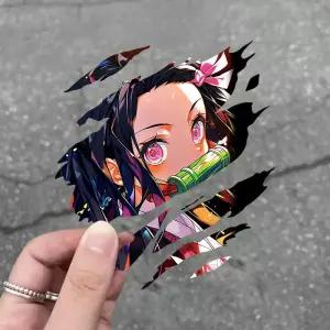 귀멸의 칼날 자동차 스티커 네즈코 오토바이 스쿠터 스크래치 커버 장식 데칼
