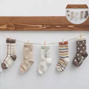 캐릭터양말 지앤 유아아동양말 g체크메이트 여아플라워 5족세트