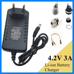 3.6V 3.7V 배터리 1S 18650 배터리 팩 커넥터 DC5525용 4.2V 3A 리튬 이온 배터리 충전기