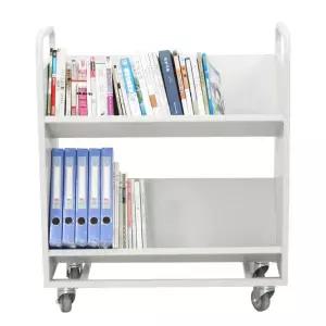 학습 2단 북트롤리저소음 V타입 북웨건 북트럭 책장 북카트