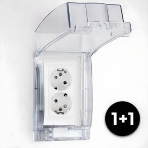 전기 콘센트 보호 커버 투명 안전 방수 방진 2P 소켓 욕실 스위치 대형 흰색
