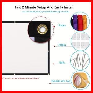 150인치 16:9 양면 투사 기능을 갖춘 간편한 휴대용 스크린 프로젝터로 실내외 및 홈시어터에 적합합니다.