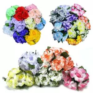 조화 장미꽃 꽃 부케 장식 꾸미기 장미-단색 투톤 재료