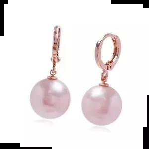 E482 12mm 로잘린 진주 로즈골드 원터치 귀걸이
