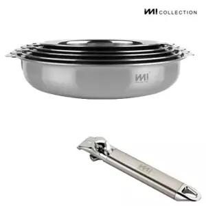 IMI 통3중 국산 IH 스텐 프라이팬세트 4종 + 편수핸들 인덕션 가스 스텐팬 전골팬 주방정리 수납 캠핑