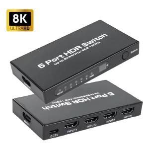 8K HDMI 스위치 3x1 5x1 8K@60Hz 4K@120Hz 2.1 스위처 선택기 상자 xbox호환 플스호환 PC TV용 IR 원격 HDR
