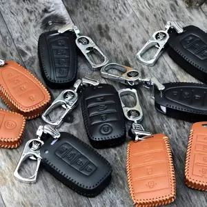 펠리세이드 천연가죽 스마트키 케이스 가죽 키홀 더 자동차 액세서리 보호 커버 스마트 고급