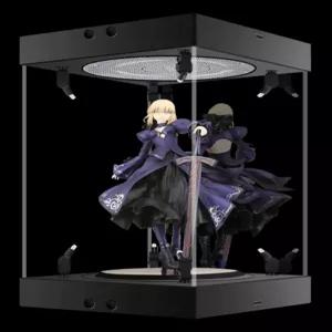 LED 360도 자동회전 디스플레이 피규어 아크릴 케이스 회전 모터 전시 단품 구성형