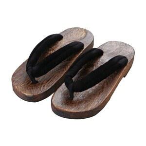 일본 남성 게다 나막신 패턴 레드 플로럴 라운드 슬리퍼