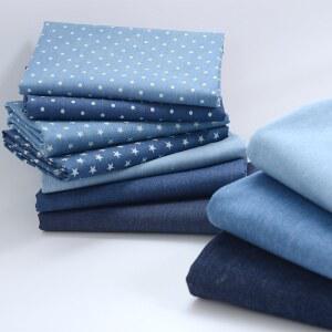 데님원단 여름 얇은 줄무늬 별 데님 원단 퀼트 의류 스커트 DIY 수제 반 계량기