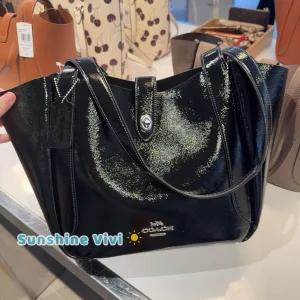 코치 해들리 턴락 토트 숄더백 블랙 CCF05 크링클 페이턴트 레더 5621890