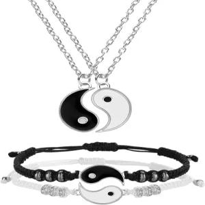 히카러 4개 매칭 프렌드 커플 2쌍을 위한 양 목걸이 BFF 우정 선물용 팔찌 발렌타인 데이