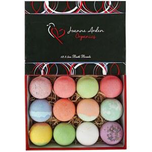 여성용 목욕 폭탄 선물 세트. 엄마와 아내를 위한 12가지 퍼지 핸드메이드 시어 버터 에센셜 오일 폭탄. 여성과 남성을 선물.