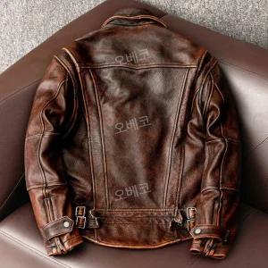 빈티지 소가죽 남자 남성 아시아 재킷 스왈로우 점퍼 오토바이 가죽 자켓 바이크