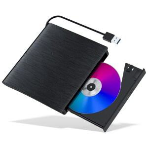 유닌팡 노트북용 외장 CD/DVD 드라이브 USB 3.0 버너 + /-RW 휴대용 DVD 플레이어 CD ROM 라이터 리더 플러그 앤 플레이 (Windows Mac Linux PC용) (모두 1개)