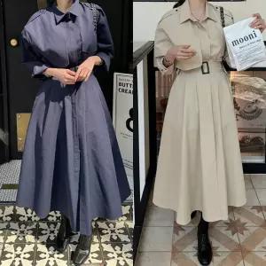 보니-트렌치 원피스 간절기 트렌치 자켓 코트 