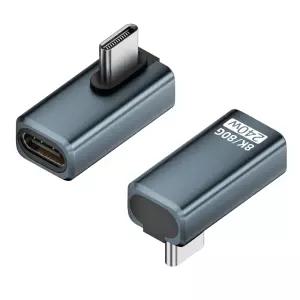 디큐브 USB-C 타입 8K 암수 어댑터 OTG젠더 PD 240W 최대 80Gbps ㄱ자형