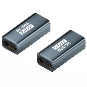 디큐브 USB-C 타입 8K 암수 어댑터 OTG젠더 PD 240W 최대 80Gbps 일자형 FF(암암)