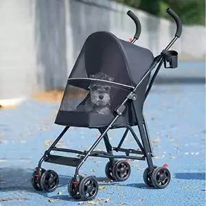 [셀러허브 생활리빙]전면 메쉬창 경량 접이식 애견전용 유모차 Y250390
