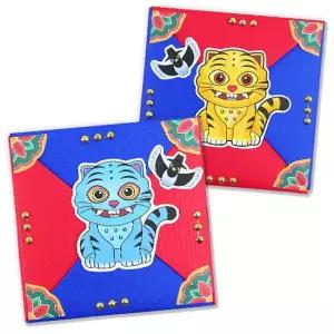 [아트박스]/안녕미술아 얼쑤~ 호랑이 색칠 왕딱지(4인용)