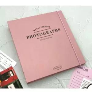 사진앨범 핑크 미니 2공 25매 앙면 접착식 사진 앨범 사진첩 포 네컷앨범