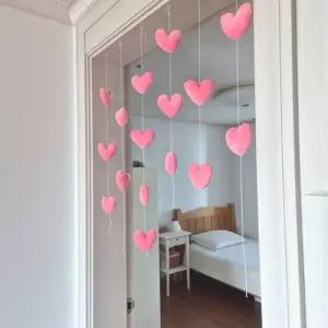 예쁜 커텐 하트 장식 방수 아이방 작은방 모던하우스