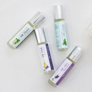 더허브샵 아로마 롤온 8ml 아로마롤온 Roll-On 지압 마사지오일 허브 페퍼민트 라벤더 기분 릴렉싱 집중력