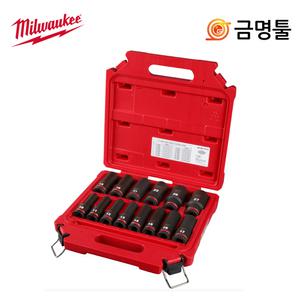 밀워키 49-66-7014 롱임팩소켓세트 1/2 14pcs 10-27mm 케이스포함 복수알셋트