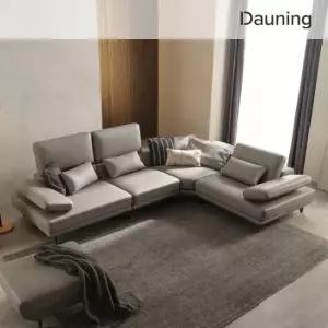 [룸스프레이증정][다우닝] 클라임 4인 코너 리프트업 전체 천연가죽 소파+스툴