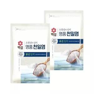 백설 명품 천일염 오천년의 신비 굵은입자 소금 3kg x2개