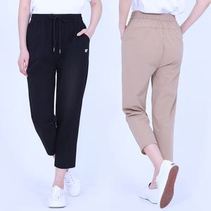 봄 여름 냉장고 바지 밴딩 여성 쿨팬츠 바스락 배기 찰랑 일자 카프리 스판 골프 웨어 냉감 아이스 고무줄