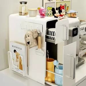 철제 2단 슬라이딩 조미료 수납함