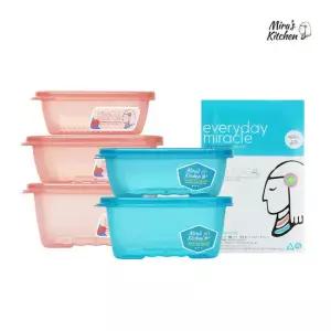 [미라네주방] 99.9% 순은 함유 장기보관 신선용기 밀폐용기 야채보관 반찬통 미라미라클 6호세트