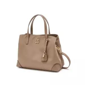 [롯데백화점]닥스 액세서리 [쇼핑백동봉] 핑크베이지 크로커 소가죽 배색 나일론 토트백 M DCBA5F063