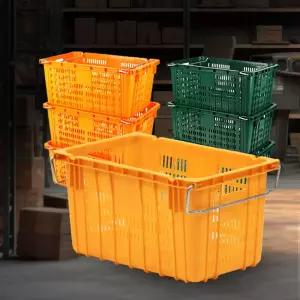 운반 바구니 특대 손잡이 이삿짐 이사 박스 과일 상자/공구/사각/식품/컬러/플라스틱/멀티