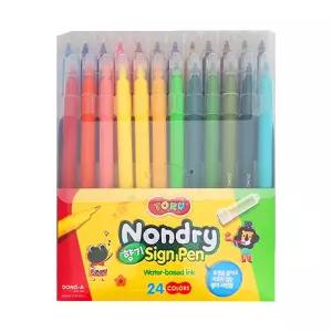 동아연필 토루 잘 마르지 않는 논드라이 향기 사인펜 24색