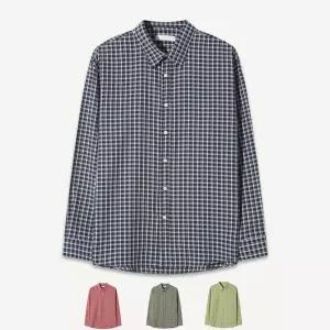 남자 타탄 체크 셔츠 루즈핏 긴팔 시어서커 레이어드 남방 남녀공용 빅사이즈