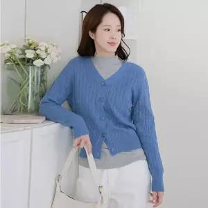 [르포엠]도엘로 시즌리스 브이넥 케이블 가디건 3종세트