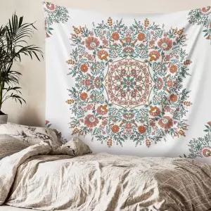 노르딕 꽃무늬 천 가리개 가림천 창문 벽장식 창고 가림막 패브릭 포스터 커튼 펜션 방꾸미기