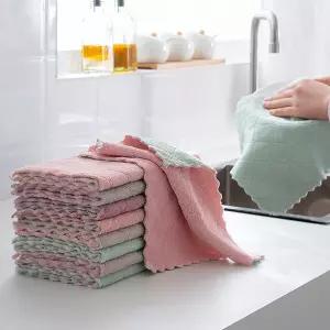 벨벳행주L 5P 극세사 양면 요술 손걸레 행주 색상랜덤 행주 벨벳 양면 다용도 주방 위생 청소 클린용품