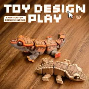 3D프린팅 미니 도마뱀 크레 관절 피규어 키링 움직이는 장난감 모델 파충류 구체관절인형